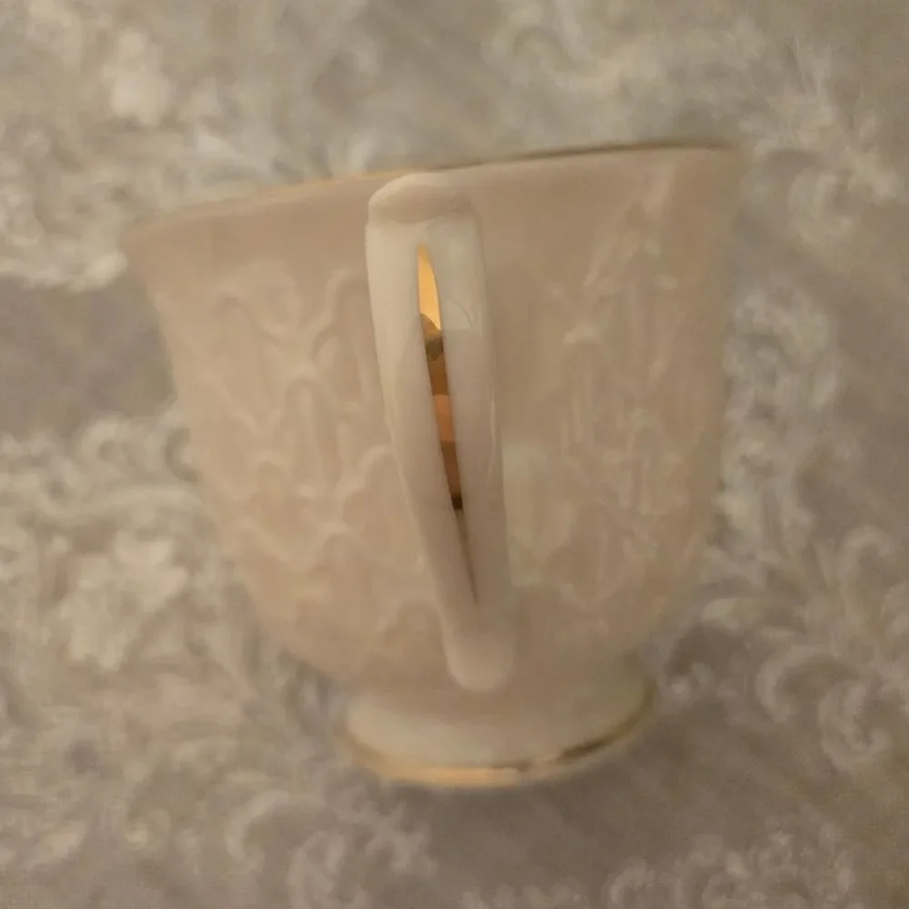 ❤️🎄🛍VINTAGE LENOX JACQUARD GOLD CHINA 5 PIECE PLACE SETTING